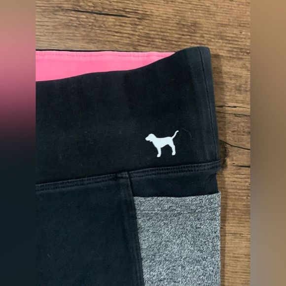 PINK VS COLORBLOCK NEON BLING TSHIRT/ YOGA LEGGINGS OUTFIT LARGE - Picture 10 of 12